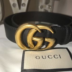 Double G Logo Leather Belt